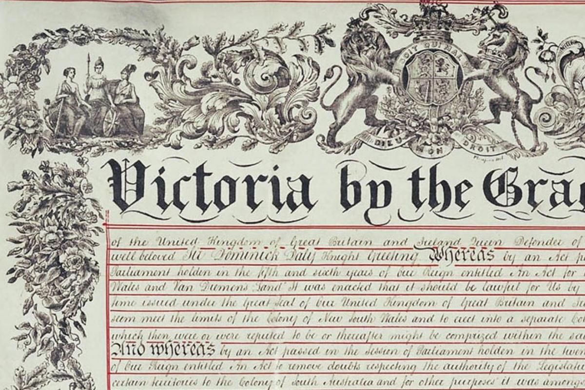 Letters Patent annexing the Northern Territory to South Australia, 1863] Annexation of the Northern Territory, 1863