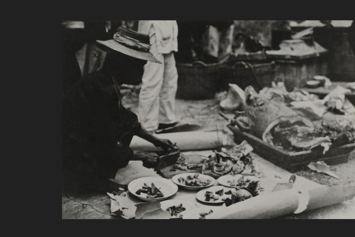 Incense and offerings at a Chinese funeral. 