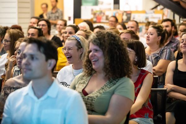Crowd bursts into laughter during SPUN storytelling
