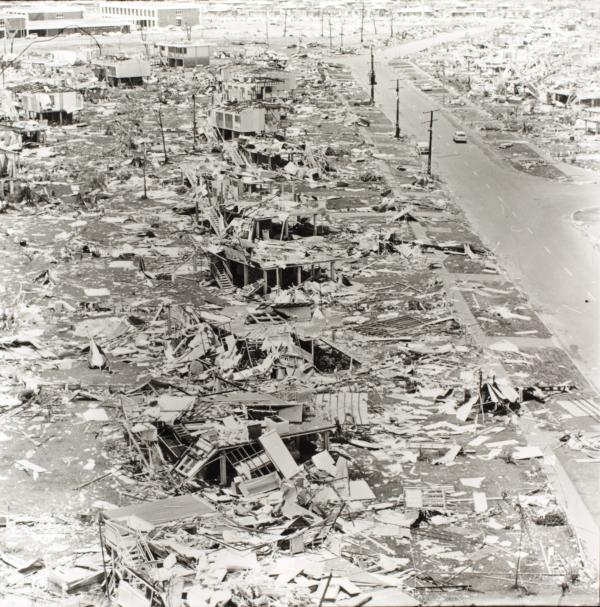 Destroyed houses in Parer Drive Wagaman