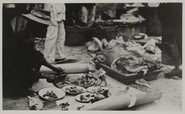 Incense and offerings at a Chinese funeral. 