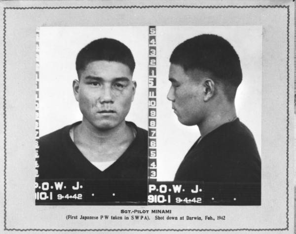 Front facing and profile photographs of Sergeant Hajime Toyoshima.